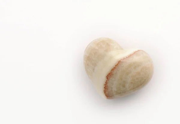 Marble Heart Stone Isolated White — Stock Photo, Image