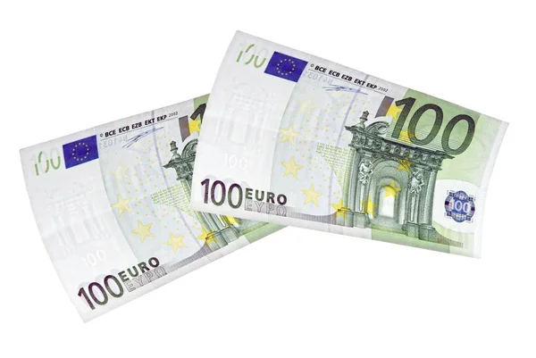 Beyaz Para Kavramı Izole 100 Euro Banknot — Stok fotoğraf