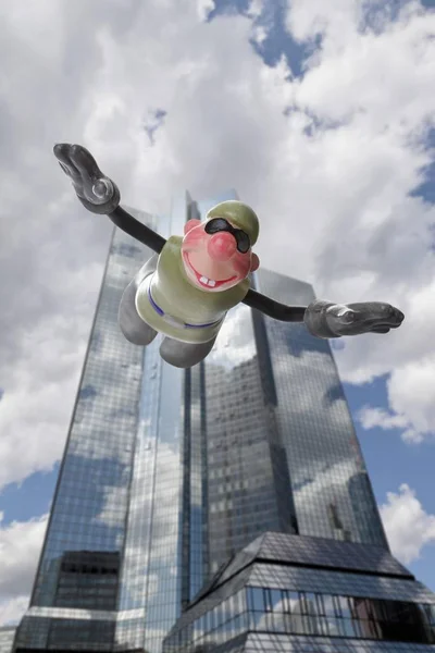 フランクフルトの銀行家 自由落下から落下の漫画のキャラクター — ストック写真