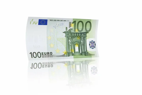 Billets 100 Euros Isolés Sur Blanc — Photo