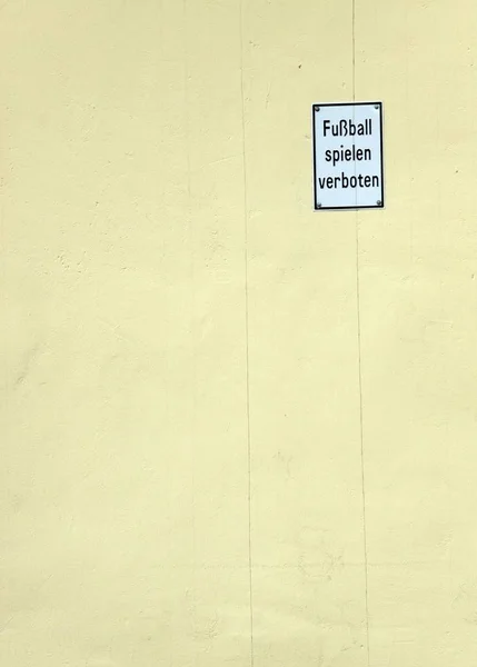 Şaret Fussball Spielen Verboten Hiçbir Futbol Oyunları Bir Duvar Almanya — Stok fotoğraf