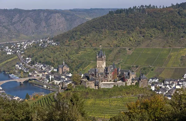 Castelo Cochem Reichsburg Cochem Moselle Renânia Palatinado Alemanha Europa — Fotografia de Stock