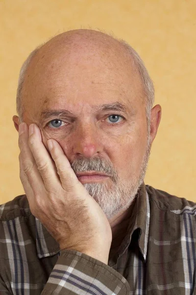 Elderly Man Sad Expression — Stock Photo, Image