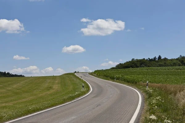 Road Bend Fields — Stock Photo, Image