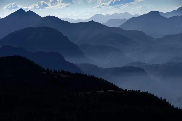 Vista Panorámica Desde Untersberg Cordillera Loferer Steinberge Montaña Wilder Kaiser — Foto de Stock