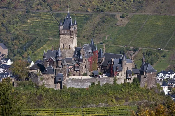 Reichsburg Cochem 城堡在 Cochem 在摩泽尔 莱茵河畔 — 图库照片