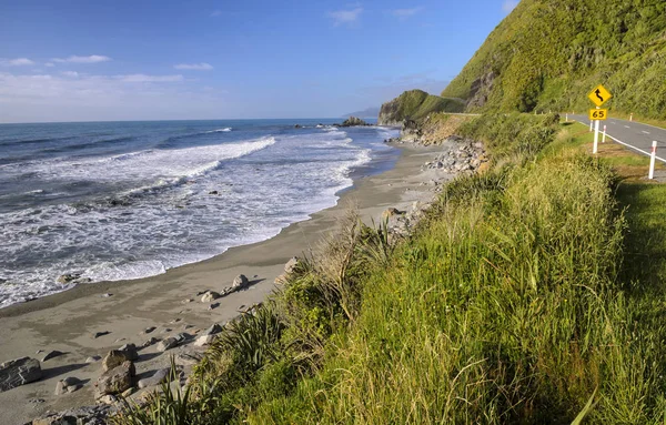 Plage Bord Route Côtière Hokitika Île Sud Nouvelle Zélande Océanie — Photo