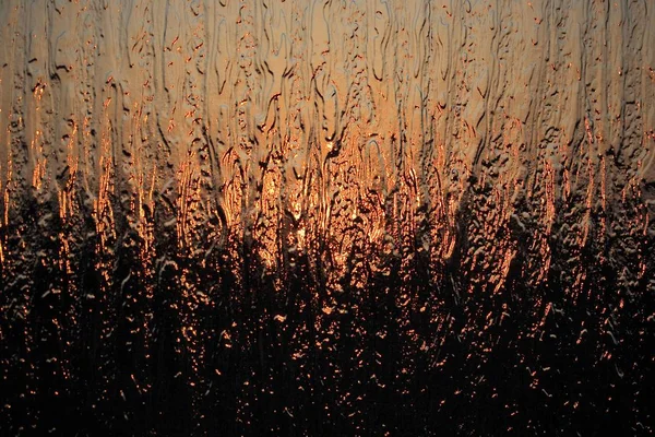 Szkło Karbowane Zachód Słońca Odbicie Tle — Zdjęcie stockowe