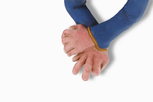 Мультяшний Персонаж Схрещені Руки Руки — стокове фото