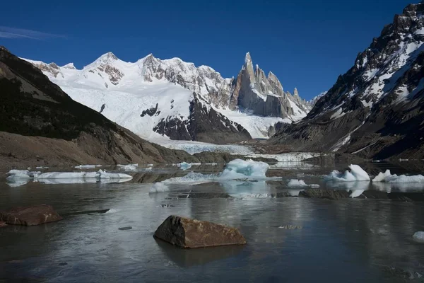 Hegy Cerro Torre 3133M Laguna Torre Los Glaciares Nemzeti Park — Stock Fotó