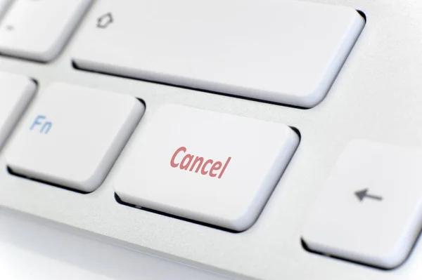 现代白色键盘与词 在红色 — 图库照片
