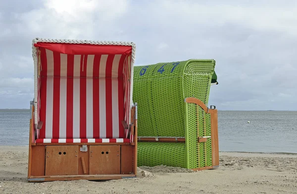 Two Canopied beach chairs — Stock Photo, Image