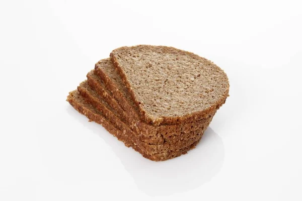 Five Slices Whole Grain Bread Stacked — Stock Photo, Image