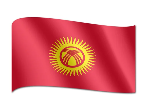Bandeira nacional de Quirguistão — Fotografia de Stock