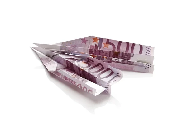 500欧洲钞票 纸飞机 — 图库照片