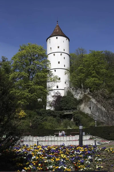 Fehér Torony Város Kertjei Biberach Riss Biberach Megye Oberschwaben Baden — Stock Fotó