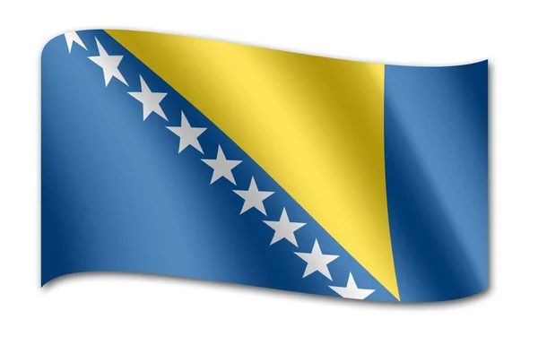 Bandeira nacional de Bosnia and Herzegovina — Fotografia de Stock