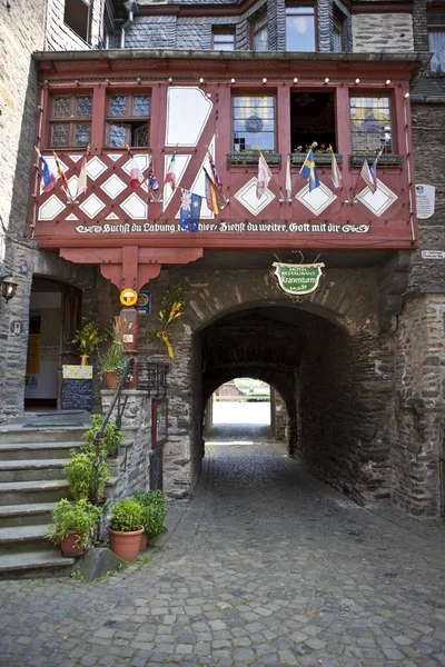 Kranan Tornet Den Historiska Staden Bacharch Och Stahleck Castle Unesco — Stockfoto