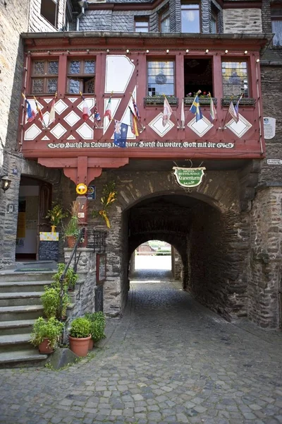 Torre Kranan Cidade Histórica Bacharch Stahleck Castle Património Mundial Unesco — Fotografia de Stock