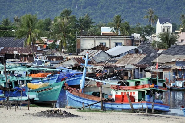 Vissersboten Haven Van Visserij Dorp Van Phu Quoc Vietnam Asia — Stockfoto