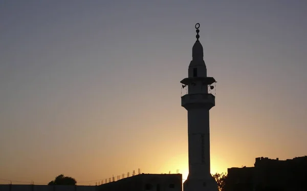Minareto Moschea Assuan Egitto Africa — Foto Stock