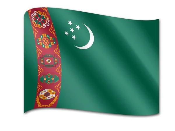 Nationella flagga turkmenistan — Stockfoto