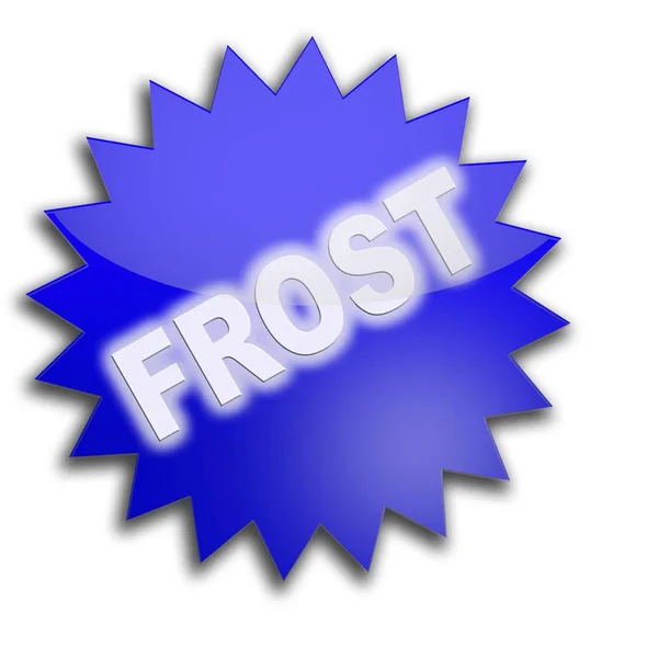Lettrage Frost Autocollant Bleu Sur Fond Blanc — Photo