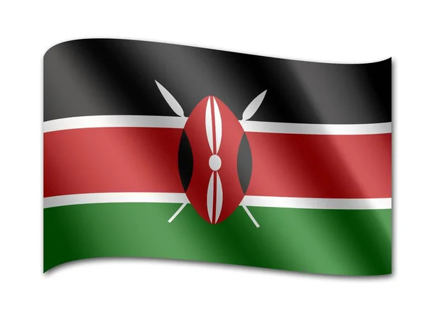 Bandeira nacional de Kenya — Fotografia de Stock