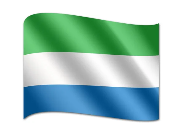 Bandeira nacional de Sierra Leone — Fotografia de Stock