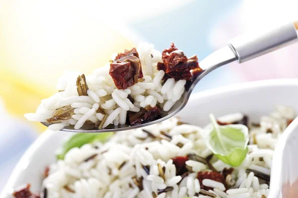 Reisgericht Mit Getrockneten Tomaten — Stockfoto