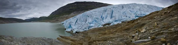Ledovec Svartisen Austerdalisen Jezero Norsko Skandinávie Evropa — Stock fotografie