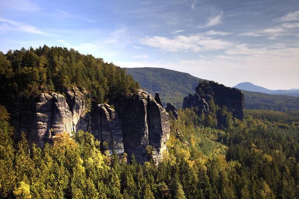 Paisaje Rocoso Suiza Sajona Sajonia Alemania Europa — Foto de Stock