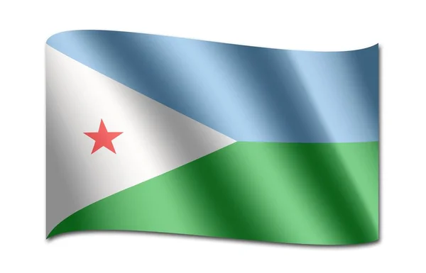 National flag of Djibouti — Stock Photo, Image