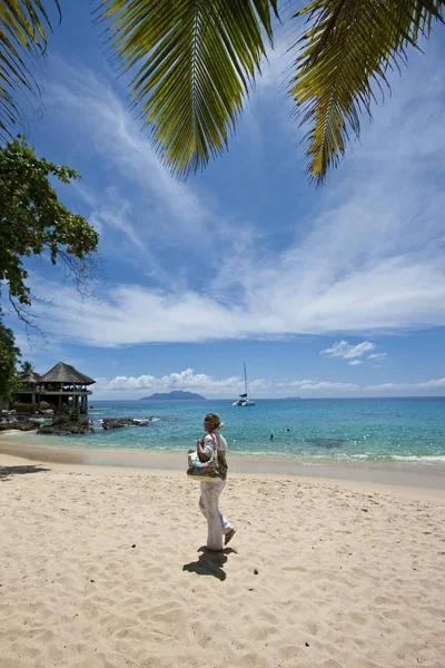 Vista Panorâmica Baía Baie Ternay Ilha Mah Seychelles África — Fotografia de Stock