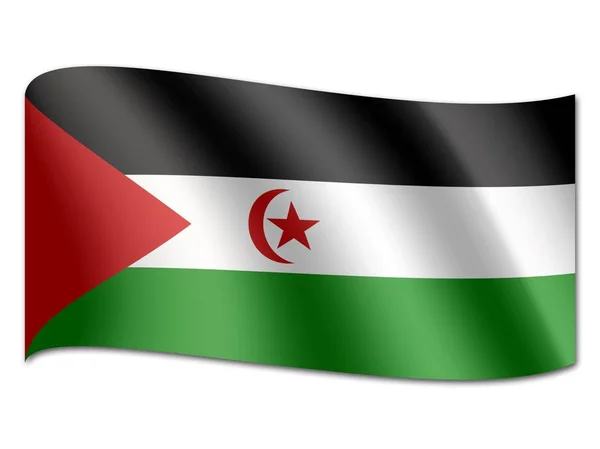 Vlag van de westelijke sahara — Stockfoto