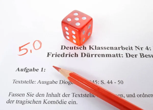 Test Dice Symbolic Picture Dicing Grades — Stock Photo, Image