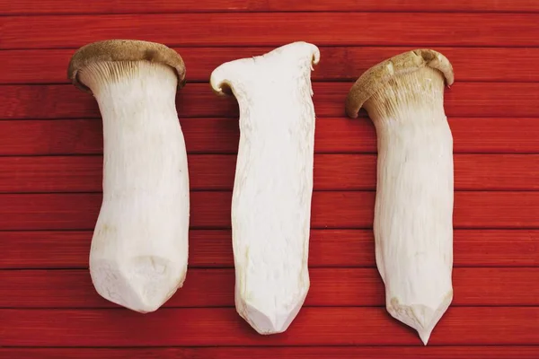 Király Trombita Gomba Vagy Francia Kürt Gomba King Laskagomba Pleurotus — Stock Fotó