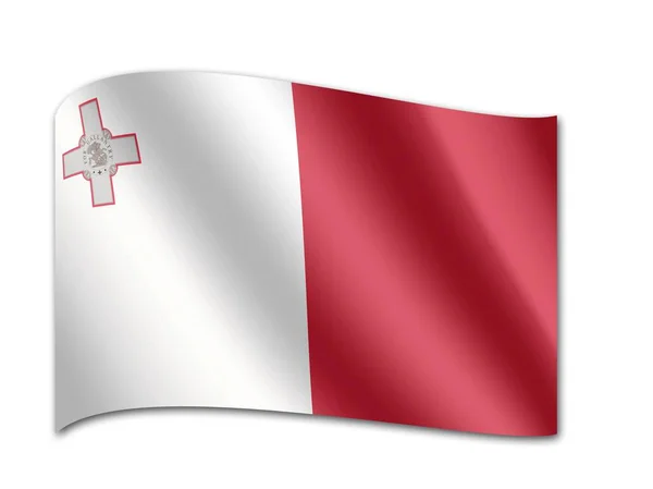 Bandeira nacional de malta — Fotografia de Stock