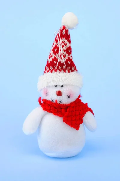 Snowman Made Fabric Plush — Stock Photo, Image