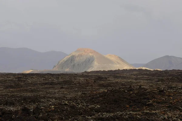 Campo Lava Frente Caldera Los Arrables Deshabitada Región Montañosa Malpais — Foto de Stock