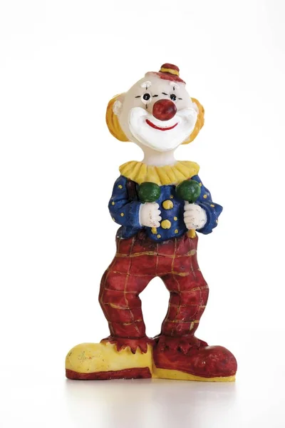 Clown Figur Isolerad Vit Bakgrund — Stockfoto