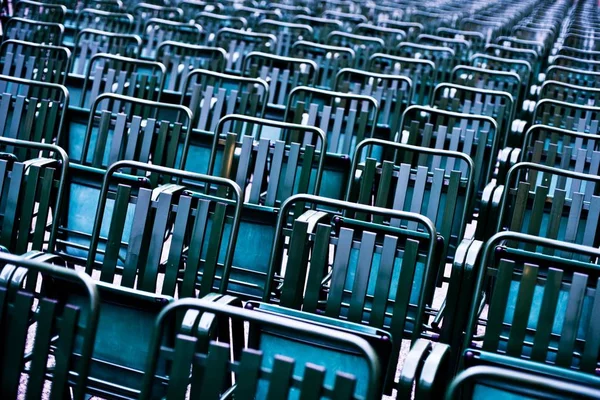 Empty Blue Seats Side Side — Stock Photo, Image