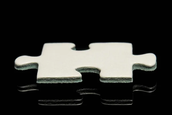 White Puzzle Piece Black Background — Stock Photo, Image