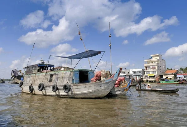 Merchant Boat Market Boat Mekong River Mekong Delta Vietnam Asia — Stock Photo, Image
