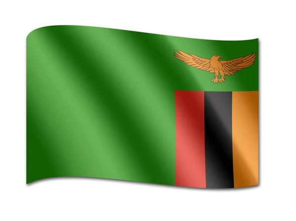 赞比亚的国旗 — 图库照片