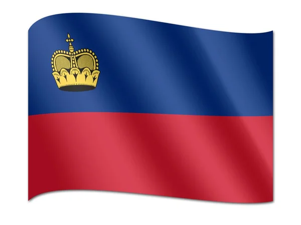 Bandeira nacional do Liechtenstein — Fotografia de Stock