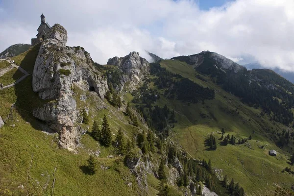Widok Alpy Allgäu Wyżyny Bawarskiej Wendelstein Bawaria Niemcy Europa — Zdjęcie stockowe