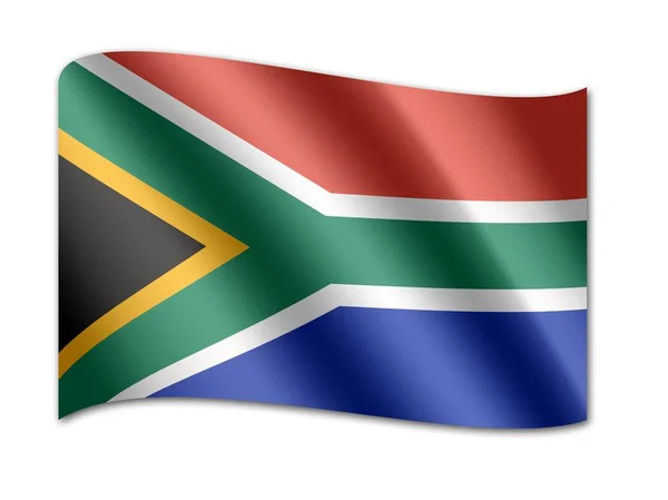 Nationella flagga i Sydafrika — Stockfoto