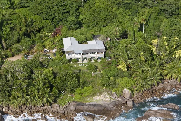 Una Villa Lujo Costa Playa Grand Anse Isla Mahe Seychelles — Foto de Stock