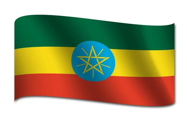 Nationale vlag van Ethiopië — Stockfoto